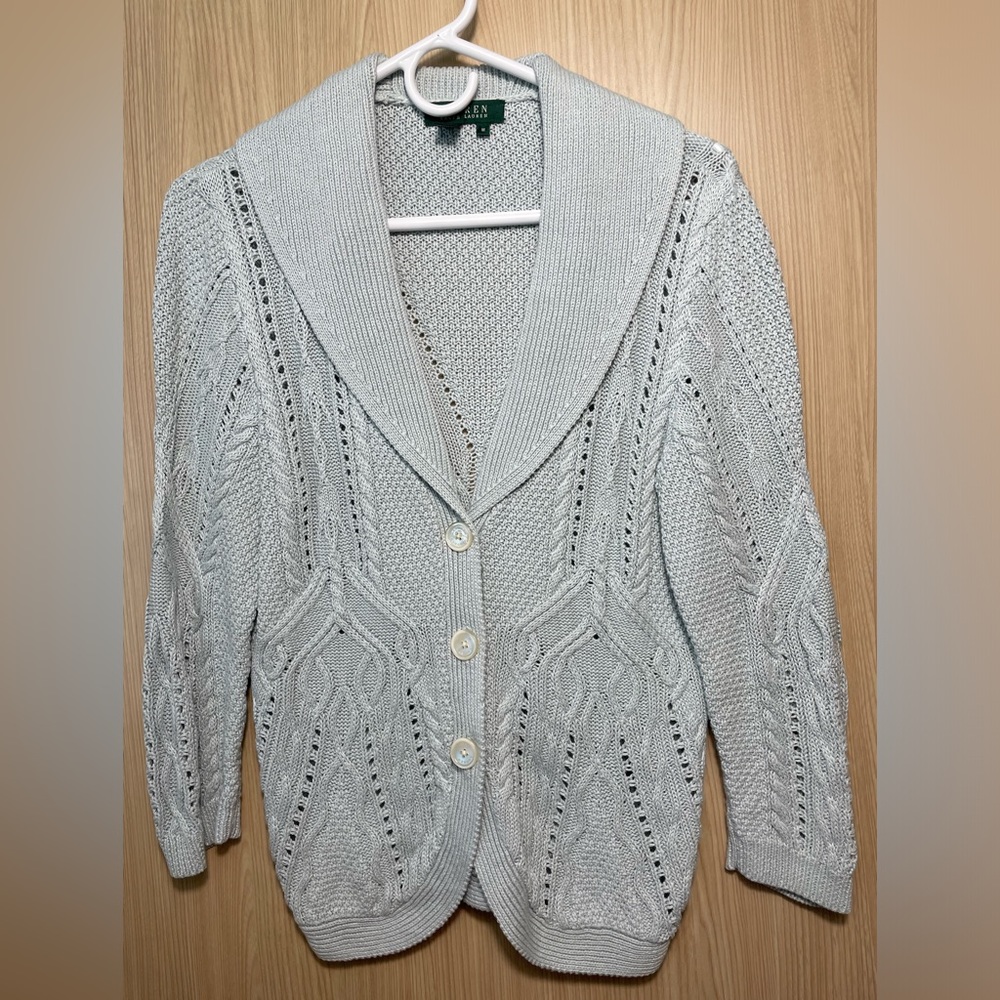 Lauren Ralph Lauren Women’s size M Grey Cardigan